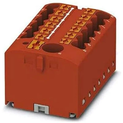 Bild av PHOENIX CONTACT PTFIX 6/12 x 2,5 RD fördelningsblock, bottenklämma med matning, 450 V, 24 A, antal anslutningar 13, tvärsnitt 0,14 mm²4 mm², AWG 2612, bredd 41 mm, höjd 21,7 röd, 8 stycken