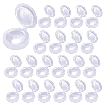 Bild av Lahviuu Skruvlock i plast, 200 st skruvskydd, snäpplocksskruvar dekorativt skydd, brickor beklädnadshylsor för 6 8 skruvar möbler (vit)