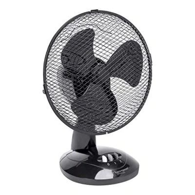 Bild av Bestron Mobil bordsfläkt Ø 27 cm, liten fläkt med 2 hastighetsinställningar och 75 svängfunktion, höjd: 29 30 W, DDF27Z, färg: svart