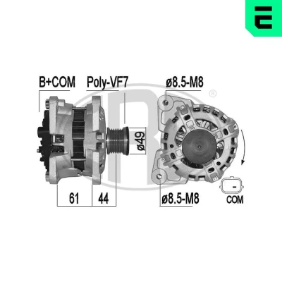 Bild av ERA 209518A Alternateur 14V 90A RENAULT: Clio 4, Captur, Twingo 3, DACIA: SANDERO 2, LOGAN MCV Lodgy, SMART: Fortwo III Coupe, Forfour II 5 portes