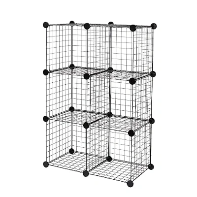 Bild av Amazon Basics Stapelbar förvaringshylla med 6 kuber i ståltråd, 66 x 32 96,5 cm, svart