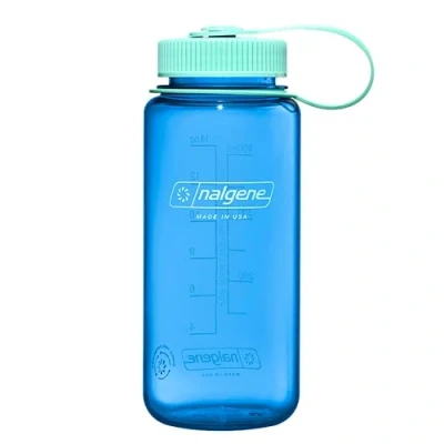 Bild av Nalgene vattenflaska lättviktig hållbar tritan BPA fri okrossbar flaska för backpacking, vandring, gym, 47 ml, bred mun, blåklintsblå