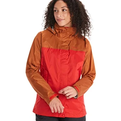Bild av Marmot Wm&#039;s PreCip Eco Jacket, Vattentät regnjacka, vindtät regnrock, andningsaktiv, vikbar Hardshell Windbreaker, ideal vid cykling och vandring, Kvinnor, Cairo/Copper, XS