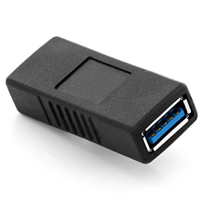 Bild av deleyCON USB 3.0 Adapter Koppling Anslutning Förlängning A Uttag till 2 Kablar Ansluta Förlänga Svart