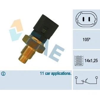 Bild av Termokontakt, kylvätskevarning, opel,renault, 0 0250 8489, 000 430 48 81, 58 000250 00250 0102 941, 1