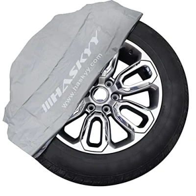 Bild av Haskyy XXL däckpåsset i 4 delar, 110 x cm, 1516171819202122 tum, högkvalitativt set med däckskyddspåsar för däckförvaring, transport och lagring grå