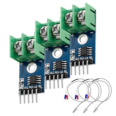 Bild av AZDelivery 3 x MAX6675 temperatursensor med K typ sond och bygelkabel kompatibel Arduino Raspberry Pi andra mikrokontroller E bok!