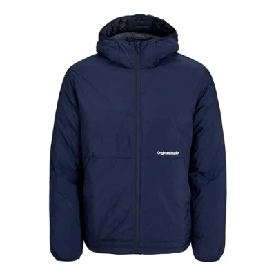 Bild av JACK&amp;JONES JORVESTERBRO Insulated Hood jacka SN vinterjacka, marinblå blazer, M, M