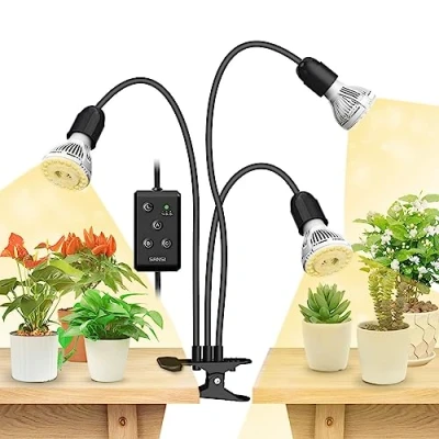 Bild av SANSI 30W LED växtlampa för inomhusväxter, full spektrum odling med 4/8/12 H automatisk timer (E27 växter)