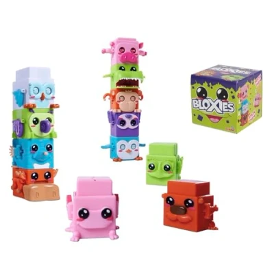 Bild av Simba 105952625 Bloxies Samlarfigur Toys Stapelbar med Tryckfunktion, Samla alla 18 Figurer och Få Tag på de 3 Sällsynta Figurerna, 4,5 cm, Från år, Slumpmässigt Urval