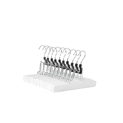 Bild av Amazon Basics Klädhängare i trä för byxor, 10 pack, 25 cm, vit