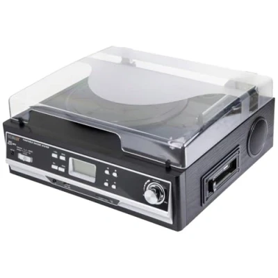 Bild av Technaxx Bluetooth 2.0 Vinylskivor och kassettomvandlare TX 22+ med inbyggd kassettspelare stereohögtalare MP3/WMA musikfiler, 3 hastigheter, AUX IN jack, direktlagring på USB/SD kort