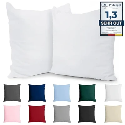 Bild av Dreamzie Kuddfodral 80x80 Renforcé Bomull (Set om 2) Nyeupe Tätt vävd med 57 trådar/cm² Kudde 80 x cm Oeko Tex certifierad