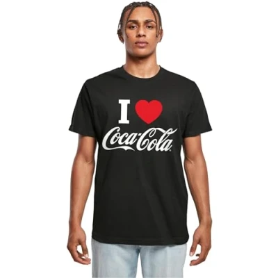 Bild av Merchcode COCA COLA I LOVE COKE Tshirt med print, Storlek: 4XL, Black