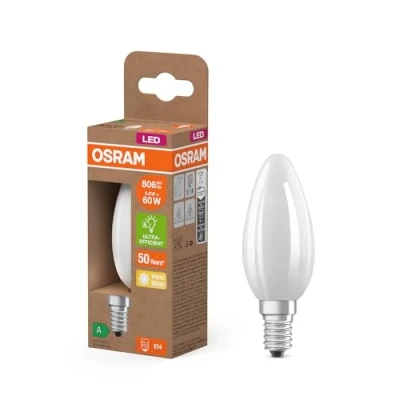 Bild av OSRAM LED lampa stearinljus matt E14 3,8W 2700K 806lm