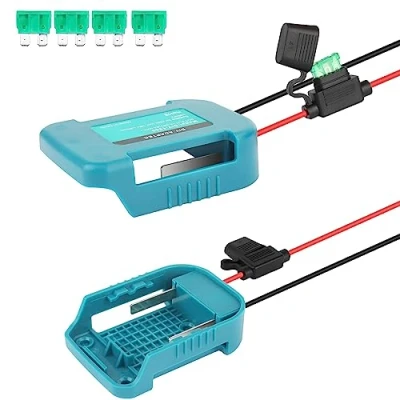 Bild av 2X Power Wheel adapter för Makita 18 V litium Akku, med säkring, strömbrytare och kabel 14 Gauge, strömomvandlare gör det själv åk på lastbil, RC leksaker, robot arbetslampor
