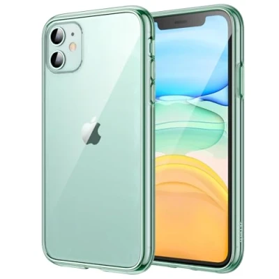 Bild av JETech Skal för iPhone 11 (2019), 6,1 Tum, Stötsäkert Bumper Case, Repfri Klar Tillbaka (Midnattsgrön)
