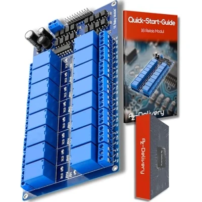 Bild av AZDelivery 16 relämodul 12V med optokopplare lågnivåutlösare kompatibel Arduino inklusive e book!
