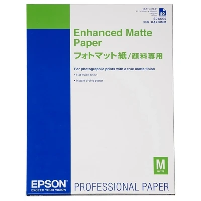Bild av Epson Enhanced Matte Matt 260 mikrometer A2 (420 x 594 mm) 192 g/m² 50 ark papper för SureColor P5000, SC P7500, P900, P9500, T2100, T3100, T3400, T3405, T5100, T5400, T5405