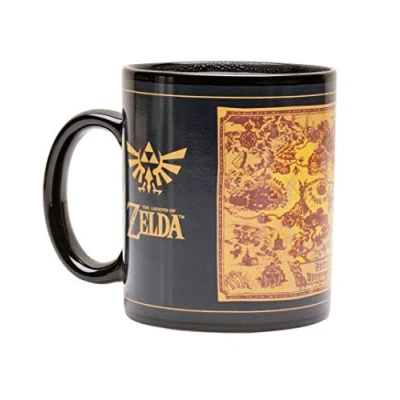 Bild av The Legend of Zelda kopp med termoeffekt/färgförändring (karta silhuettdesign) 325 ml keramisk kaffekopp officiell licensierad produkt