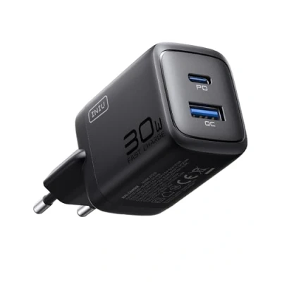 Bild av INIU 30W USB C Laddare, 2 Portars [C + A] Multipel Strömadapter, PD 3.0 Snabbladdare, Strömadapter kompatibel med iPhone 16 15 Pro Max, iPad Air Mini, Samsung Galaxy S24 Ultra Note 10 etc.