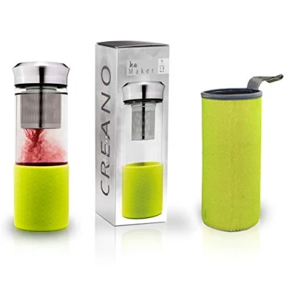 Bild av Creano &quot;Teamaker teflaska för att gå från glas med sil löst te 400 ml (grön)