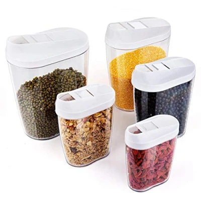 Bild av Czemo Spannmålsbehållare för förvaring, uppsättning av 5 st torrmat kök förvaringsbox dispenser behållare med lufttätt lock BPA fri &amp; plast livsmedelskvalitet