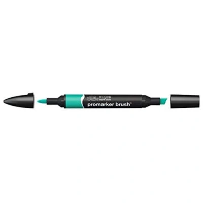 Bild av Winsor &amp; Newton 0204377 penselmärkpennor (för ritningar, kalligrafi, design och layouter, randfri ritning med kil penselspets) havsblågrön