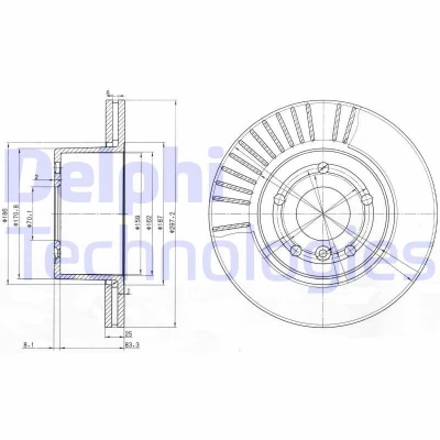 Bild av Bromsskiva DELPHI BG3737C