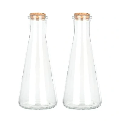 Bild av Magic Season Dekorativa Glasflaskor med Korkproppar (350 ml Konformade Flaskor / 2 Stk)