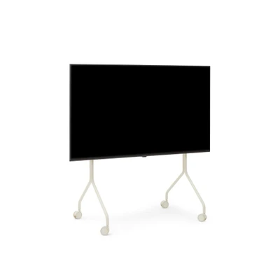 Bild av Pedestal Moon Rollin&#039; TV stativ rullbar för skärm 40 till 70 tum mobilt med hjul rullvagn snyggt rullstativ (beige)
