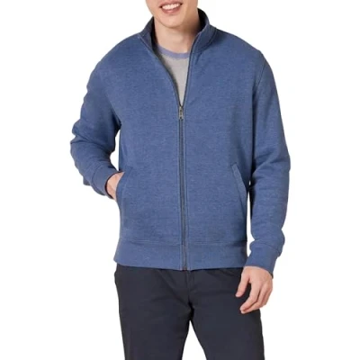 Bild av Amazon Essentials herr full zip fleece mock neck sweatshirt, blå ljung, X Large