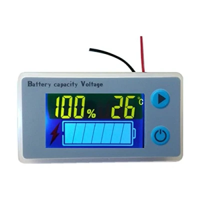 Bild av Multifunktionell LCD batterimätare kapacitetsmätare voltmeter med temperaturdisplay batteribränslemätare indikator