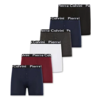 Bild av Pierre Calvini (6/12 pack Boxershorts för män med elastiskt midjeband mäns knappgylf i stretch fit design andningsbara herrunderkläder lämpliga alla tillfällen