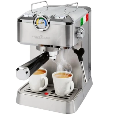 Bild av ProfiCook® espressomaskin filterhållare italiensk professionell espressopump 20 bar för kaffepulver och Nespresso kompatibla kapslar, portafilter kaffemaskin PC ES 1267