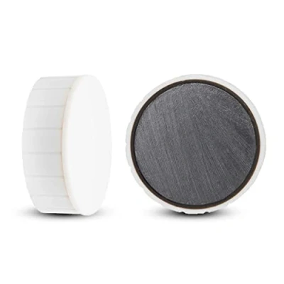 Bild av Maul Magnet Maulsolid, Sb Förpackning, Okrossbara Och Små Magneter För Mångsidig Användning, Rund Med Modern Design, 38 x 15,5 mm, 2 Pack, Vit