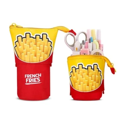 Bild av Xespis Astuccio Telescopico, Scuola Con Zip, Portapenne 2 i 1, Bambina, Cancelleria för bambu, ragas och ragazzi, Pommes frites, style 2024, Pennfodral