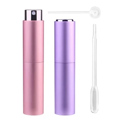 Bild av Zingso påfyllningsbara reseparfym atomiseringsflaskor, 2 st 10 ml mini bärbara sprayflaskor, parfym Aftershave Atomiserare, tomma reseflaskor med tratt... (10 (rosa + ljuslila))