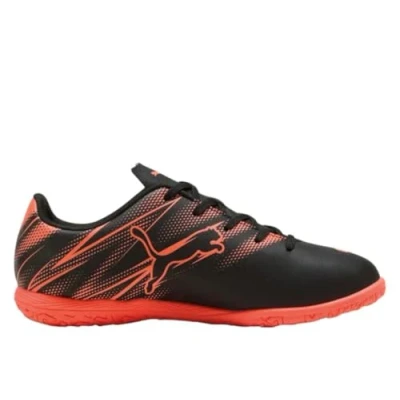 Bild av Puma Attacanto IT JR Unisex Fotbollsskor inomhusskor för barn, Storlek: 32, Black/glowing red Konstmaterial