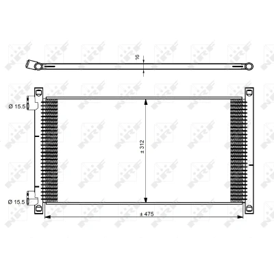 Bild av NRF Easy Fit 35490 Condenseur De Clim avec bague d&#039;étanchéité 15,5 Aluminium 475 FIAT: Punto II 3/5 portes