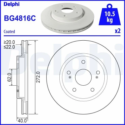 Bild av Bromsskiva DELPHI BG4816C