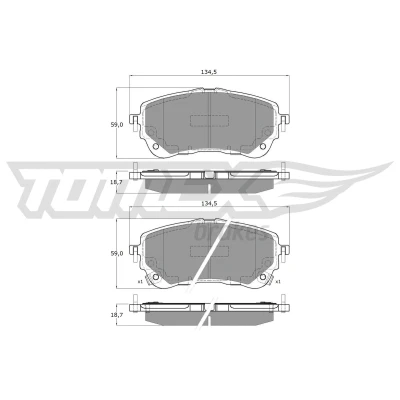 Bild av TOMEX brakes TX 19 82 Jeu de plaquettes frein Essieu avant contact signal d&#039;usure inclus avec vis d&#039;étrier accessoires