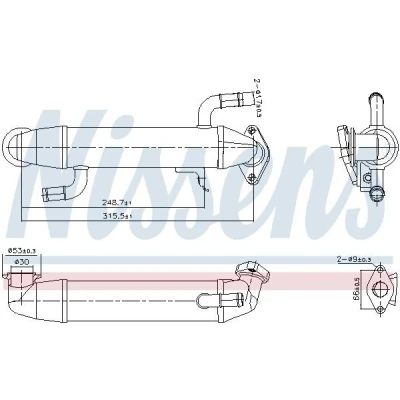 Bild av NISSENS 989406 Refroidisseur EGR sans bypass de dépression FORD: Transit Mk5 Сamion à Plateau/Сhâssis