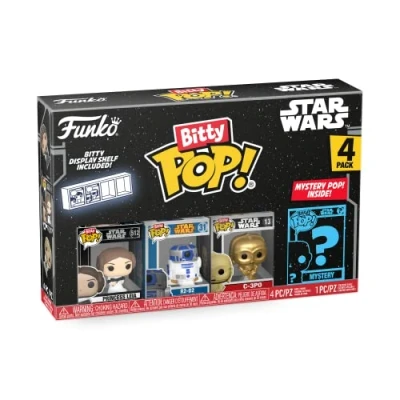 Bild av Funko Bitty POP! Star Wars Leia 4PKand A Surprise Mystery Minifigur 2,2 cm (0,9 tum) Samlingsbar Stapelbar displayhylla ingår Presentidé Partypåsar Strumpa Cake Topper