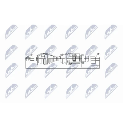 Bild av NTY NPW FR 054 Arbre de transmission Essieu avant 960 FORD: Transit Connect Mk1 Van, Tourneo