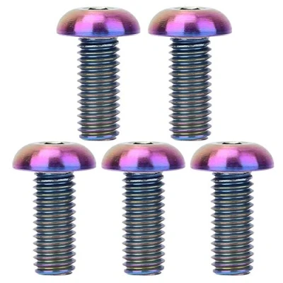 Bild av Vbest life 5 st/förpackning M5x12 cykel vattenflaska bur bultar M5 x 10 skivbromsar skruvar titanlegering cykelskruvar set Colorful