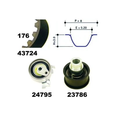 Bild av MAPCO 23724 Kit de distribution 176 OPEL: Astra G CC, F Vectra A CC