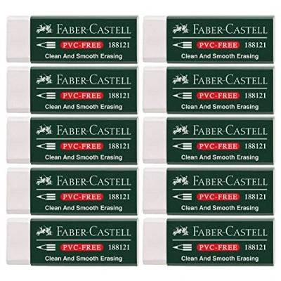Bild av Faber Castell 188121 ? radergummi 7081 N PVC fri, plast (10 radergummi, vit)