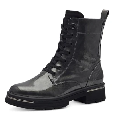 Bild av Marco Tozzi dam stövel laced 2 25283 43 modestövlar, DK.Grey Patent, 38 EU, Dk Grey EU