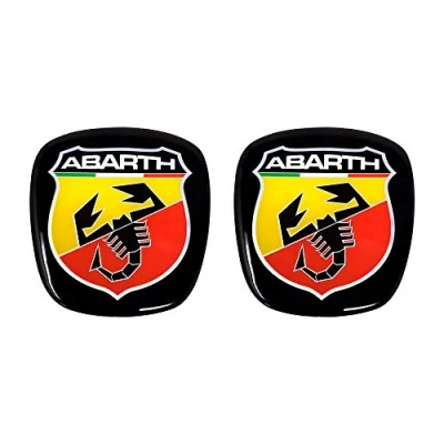 Bild av Abarth 32010 3D främre + bakre logotypklistermärke, officiell logotyp för Fiat 500